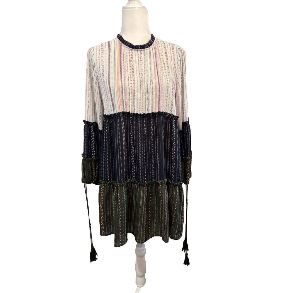 Allison New York Tiered Babydol Dress Floral Boho Women Small
